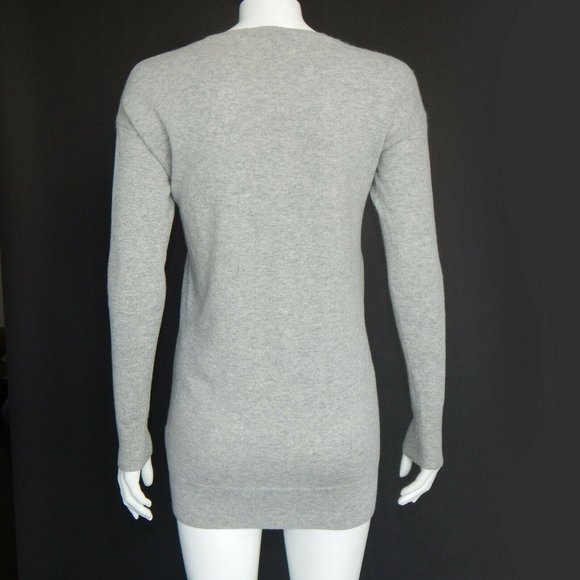 EVERLANE Classic Grey 100% Cashmere Crewneck Sweater Preppy Womens XS - 717 - Picture 3 of 5